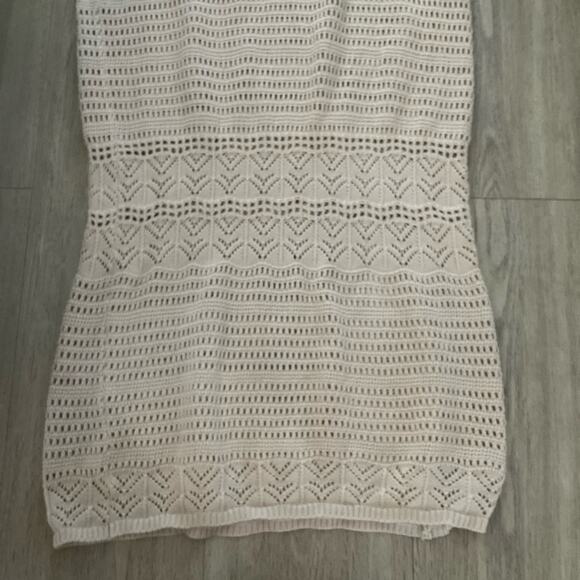 RIP CURL Crocheted Maxi Dress Beach Coverup Tan Large Cotton Vacation Relaxed - Picture 11 of 16
